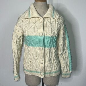 Hand Crafted Chunky Knit Cable Fisherman’s Cardigan